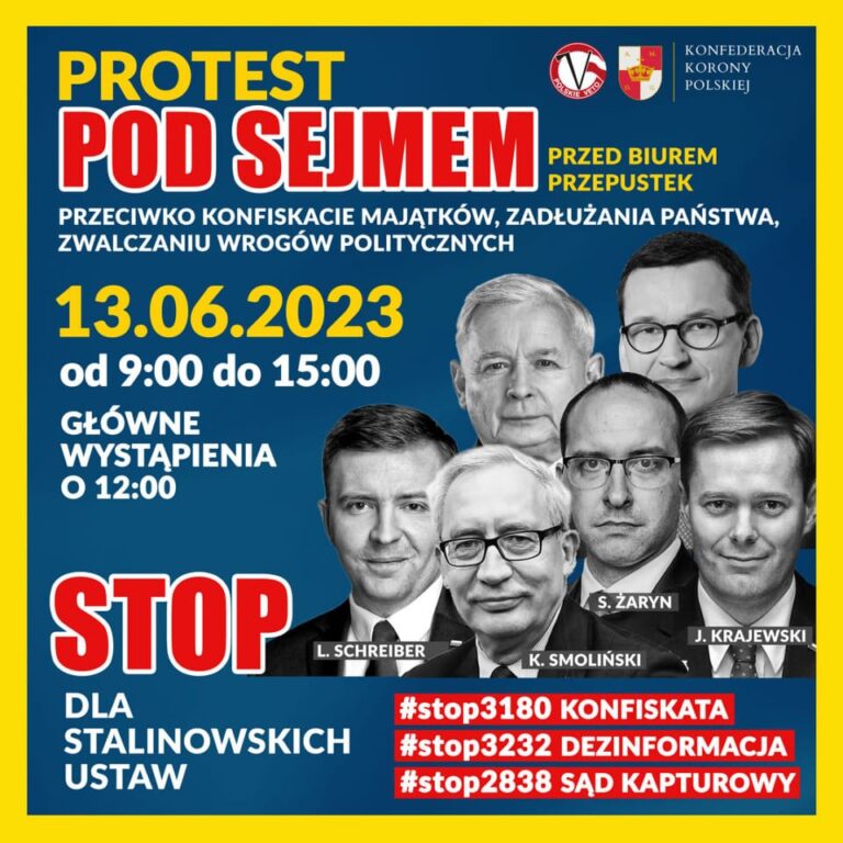 Stop dla stalinowskich ustaw – protest pod Sejmem RP.