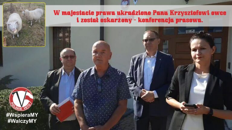 W majestacie prawa ukradziono Panu Krzysztofowi owce i sam został oskarżony.