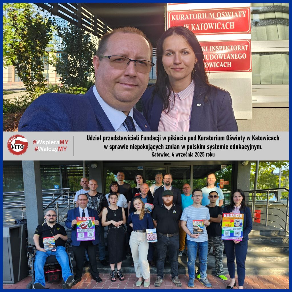 W czwartek, 4 września o godzinie 17:00 miała miejsce pikieta pod Kuratorium Oświaty w Katowicach, w której przedstawiciele naszej Fundacji zabierali głos. Pikieta ta została zorganizowana oddolnie przez rodziców oraz organizacje pozarządowe, a dotyczyła niepokojących zmian w polskim systemie edukacyjnym.