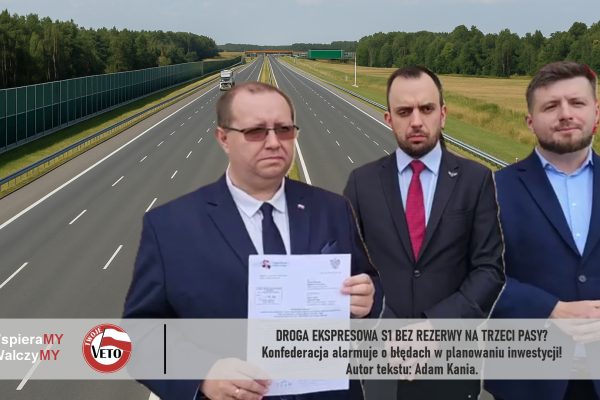 Droga S1 bez rezerwy na trzeci pasy? Śląska Konfederacja alarmuje o błędach w planowaniu inwestycji.