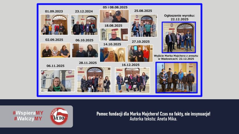Pomoc Fundacji dla Marka Majchera! Czas na fakty, nie insynuacje!