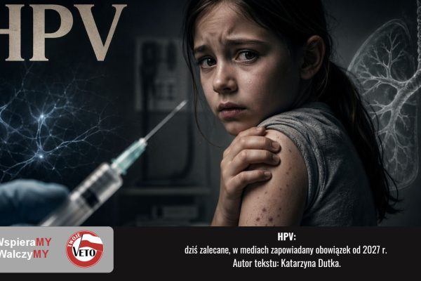 Ilustracja do artykułu o szczepieniach HPV, zgłaszanych działaniach niepożądanych i odpowiedzialności prawnej.