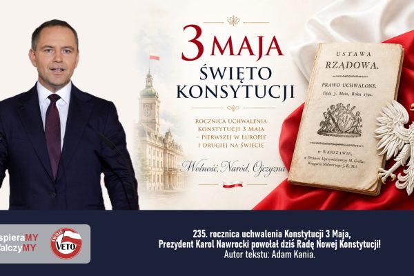 235 lat po Konstytucji 3 Maja. Prezydent Karol Nawrocki powołuje Radę Nowej Konstytucji.