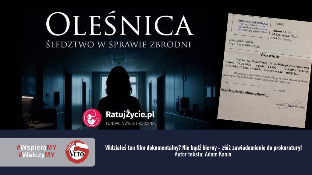 Widziałeś film "Oleśnica. Śledztwo w sprawie zbrodni"? Nie bądź bierny - złóż zawiadomienie do prokuratury!
